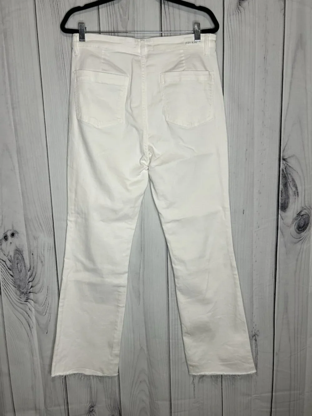 Judy Blue Boot Cut Jeans Womens 13/31 34x29 White High Waist Raw Hem JB82279